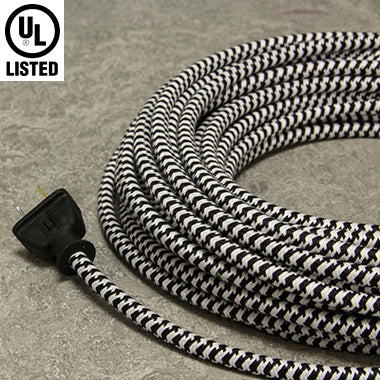 3-Conductor 18-Gauge Black & White Small Hound's-Tooth Cloth-Covered Pulley  Cord - UL-Listed – Sundial Wire