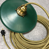3-CONDUCTOR 18-GAUGE GOLD & GREEN ZIG-ZAG COTTON PULLEY CORD - UL-Listed
