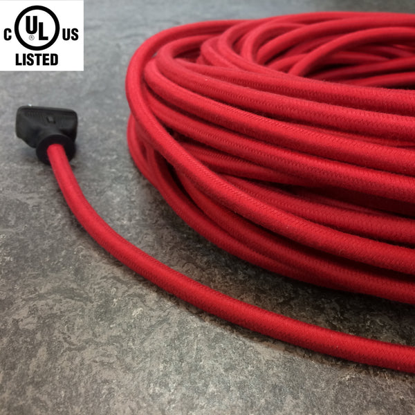 2-CONDUCTOR 18-GAUGE RED COTTON PULLEY CORD - UL-Listed
