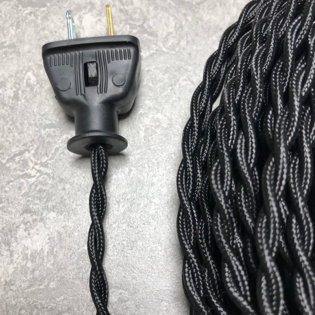 2-CONDUCTOR 20-GAUGE BLACK RAYON TWISTED WIRE