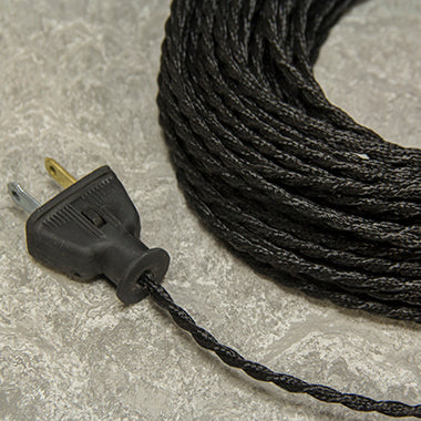 2-CONDUCTOR 22-GAUGE BLACK RAYON TWISTED WIRE